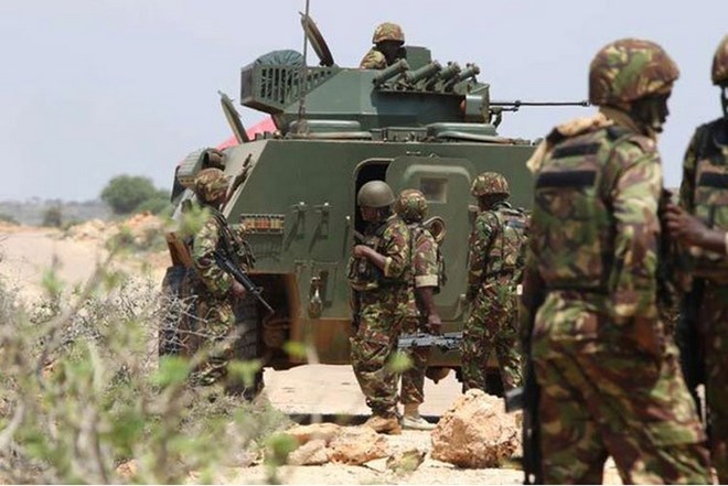 Kenya Defence Forces soldiers under the Africa Union Mission in Kismayo, Somalia on November 20, 2015. PHOTO | JEFF ANGOTE | NATION MEDIA GROUP